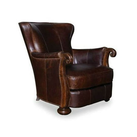 Leather Lounge Chair with Wooden Arms - Walmart.com