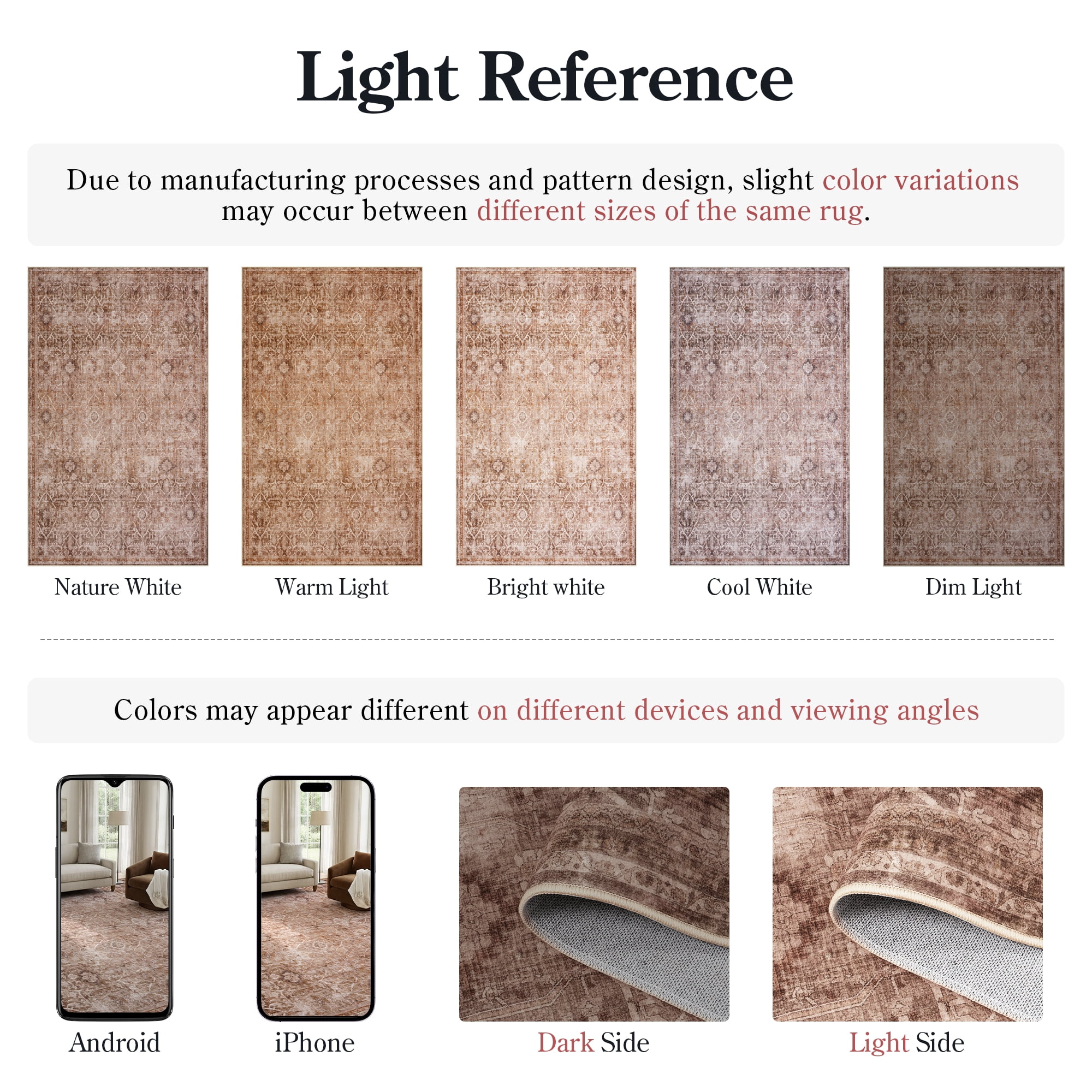 Lahome Extra Large Washable Rug 9x12 Terracotta - Farmhouse Vintage Carpet for Living Room, Dining Space, Bedroom, Office and Classroom, Low Pile Stain Resistant Floor Rug