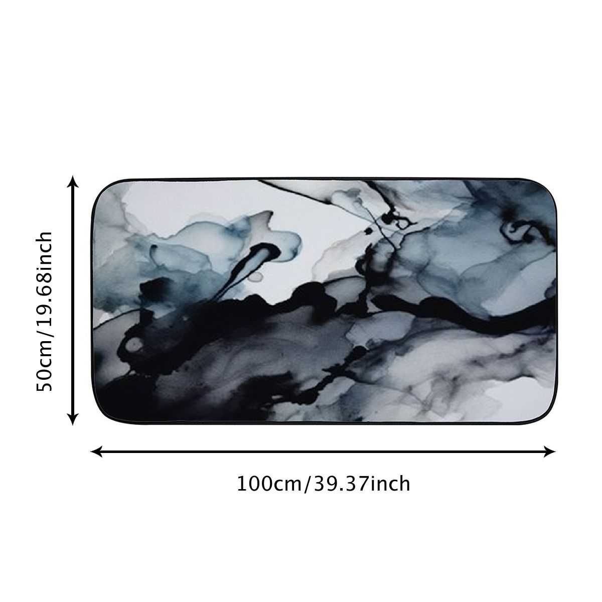 Heduofu Elizabeth Karlson Dark Payne'S Grey Flowing Abstract Painting Welcome Mat, Decorative Door Mat, Door Mat with Non-Slip Rubber Backing, Easy Cleaning, Traps Dirt, for Entry, Patio