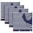 thumbnail image 4 of Iauyy Satin Napkins Set of 1- Navy-anchor Stripes DIY Printing Decoration Cloth Napkin- Easy Care for Home/Party, 4 of 8