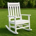 thumbnail image 1 of Bingirl Outdoor Rocking Chair HDPE Plastic Patio Rocker Chair for Porch Deck Lawn Garde White (Four straight back panels), 1 of 7