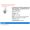 thumbnail image 2 of Front Right Power Window Regulator and Motor Assembly - Compatible with 1997 - 2001 Honda CR-V 1998 1999 2000, 2 of 2