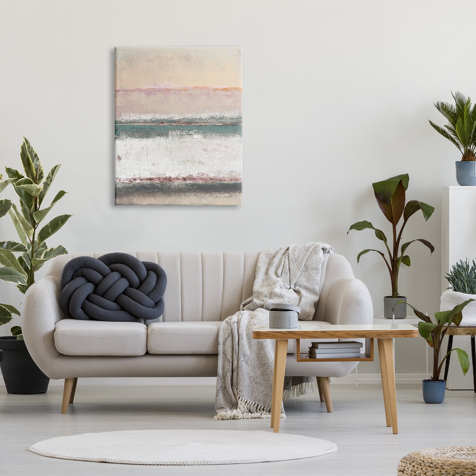 Stupell Industries Abstract Earth Tone Layers Beige White Blue, 30 x 40, Designed by Lanie Loreth