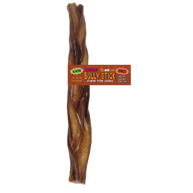 12 Inch Braided Bully Stick With Scoochie Cigar Band/UPC
