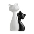 thumbnail image 2 of Figuras de gato en pareja, adorno de escritorio, estatua de cerámica coleccionable realista, animal S Negro L Blanco, 2 of 9