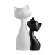 thumbnail image 2 of Figuras de gato en pareja, adorno de escritorio, figura coleccionable, estatua de cerámica para el hogar. S Negro L Blanco, 2 of 9