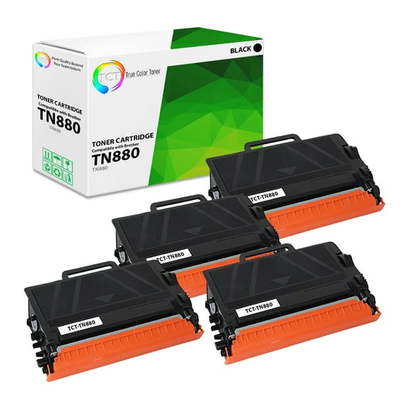TCT TN880 Toner Cartridge 4 Pack - Premium Compatible Replacement for Brother TN-880 Black Super High Yield