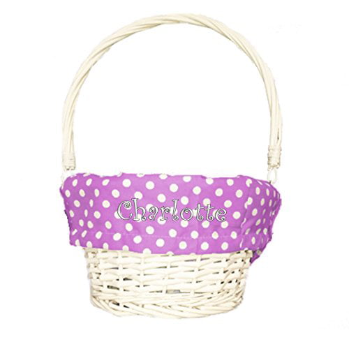 Basket NOT included Personalized Lavender Tiny Polka Dot Easter Basket Liner 
