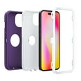 thumbnail image 3 of NIFFPD iPhone 14 Plus Case with Screen Protector （Anti Spy Privacy） + Camera Lens Protector, Heavy Duty Hard Shockproof Phone Case for iPhone 14 Plus 6.7" Purple+White, 3 of 3