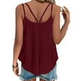 thumbnail image 4 of UVN Spaghetti Strap Tank Tops for Women Summer Sleeveless Tops Eyelet Embroidery Flowy Shirts Scoop Neck Loose Cami, 4 of 8