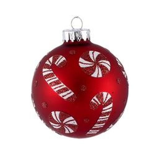 4 Piece 65 MM Candy Cane Ball Glass Christmas Ornaments - Walmart.com - Walmart.com