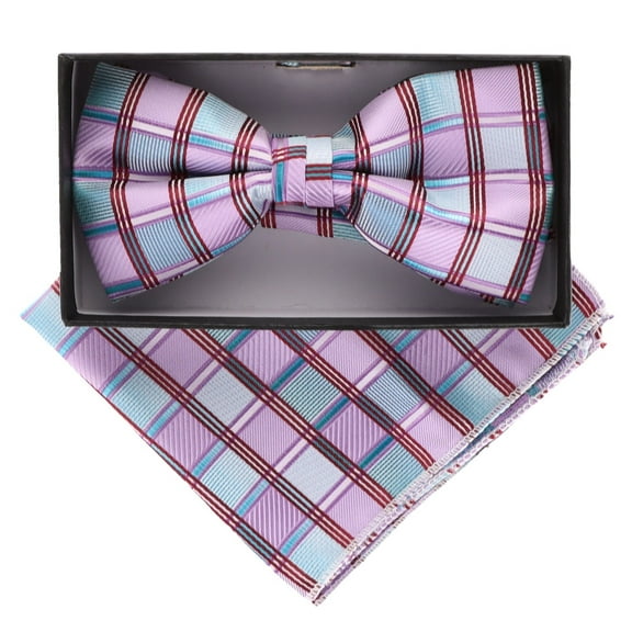 Vittorio Farina LIMITED EDITION Geometric Designer Bow Tie & Pocket Square Var 01
