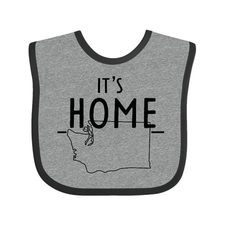 

Inktastic It s Home- State of Washington Outline Gift Baby Boy or Baby Girl Bib