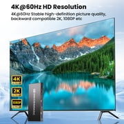4K@60Hz HDMI KVM Switch 1 Monitors 2 Computers with 4 Port USB 3.0 Hub, 2 Port HDMI KVM Switch for 2 Computers Share 1 Set of Keyboard, Mouse and 1 Monitor