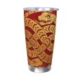 thumbnail image 1 of Año de la serpiente 2025 Feliz Año Nuevo chino 2025 Vaso de acero inoxidable Taza de café de viaje de 20 oz Taza térmica portátil con tapas, 1 of 7