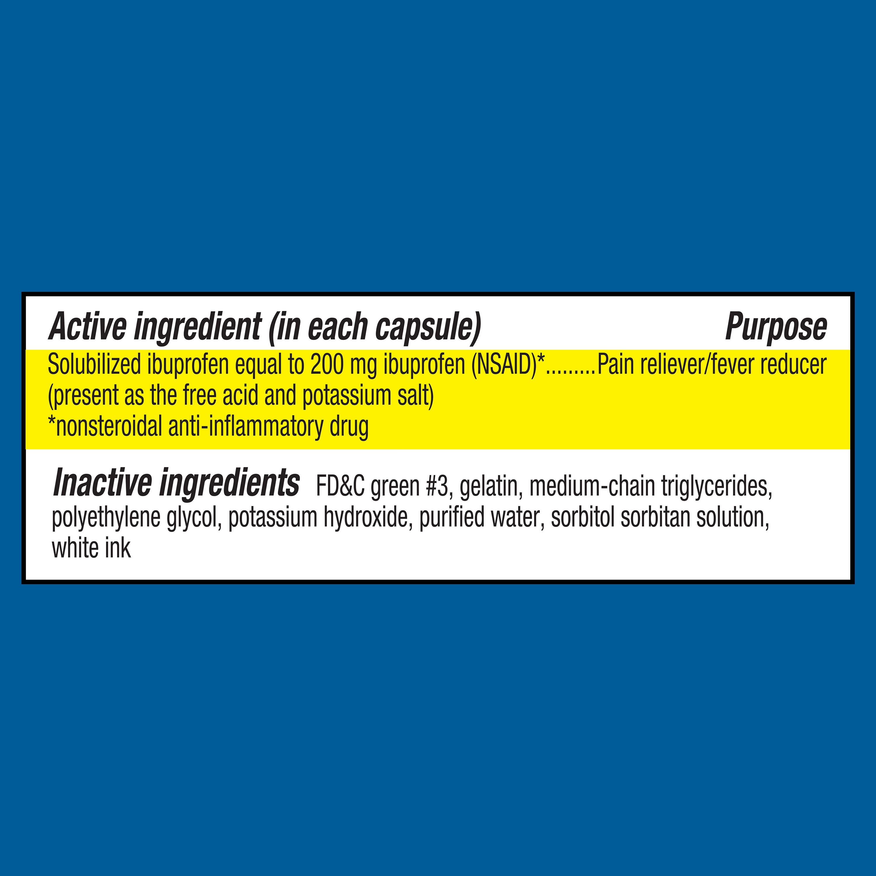 Equate Ibuprofen Capsules, 200 mg, 300 Count