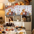 thumbnail image 7 of Fall Maple Valances for Windows, 42 x 18in, Gnome Pumpkin Sunflower Wood Grain Thanksgiving Rod Pocket Kitchen Valance Curtain Light Filtering Window Treatments for Living Room Bedroom, 1 Panel, 7 of 7