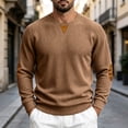 thumbnail image 2 of COMVALUE Men's Fall Crewneck Sweatshirts Patchwork Long Sleeve Corduroy Texture Casual Pullover Shirt (Brown, XXL), 2 of 9