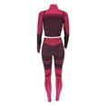 thumbnail image 6 of XuJwPNcy Workout Sets for Women Active wear Gym Outfits Set Long Sleeve Full Zip Crop Top High Waist Yoga Leggings Set, 6 of 7