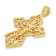 thumbnail image 5 of 14k Gold Heavy Plated Ornate Irish Celtic Crucifix Pendant + 24" 2mm Rope Chain Necklace Set, 5 of 7