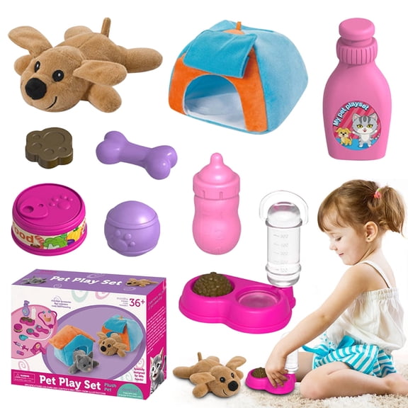 Dog Toys for Girls 3-6 Years, Pretend Play Puppy Pet Care Playset, Gifts for Toddler Girls 3 4 5 6 Year Old