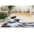 thumbnail image 3 of Shark Rugs, Abstract Rugs, Wave Rugs, Modern Rugs, Saloon Rug, Door Mat, Easy To Clean Rug, Anti-Slip Carpet, Indoor Rug, Gift For Him, 3.9'x5.9' - 120x180 cm, 3 of 4