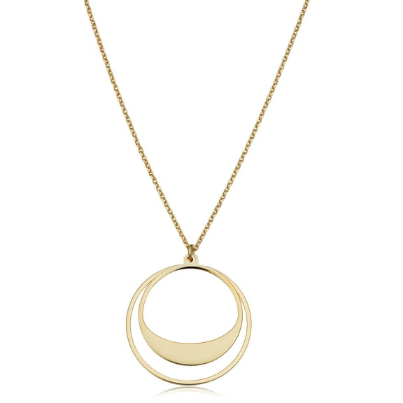 KoolJewelry 14k Yellow Gold Circles Adjustable Length Necklace (adjusts to 17" or 18")