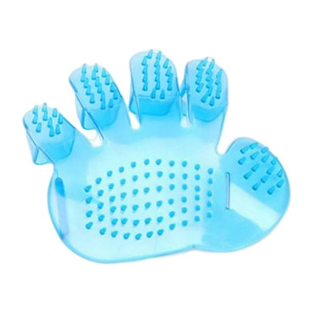 Methold Cepillo de eliminación, práctico y útil, lindo peine para cachorros, guante de aseo para gatos, masaje de limpieza, cepillos de Suministros para perros azul1pcs