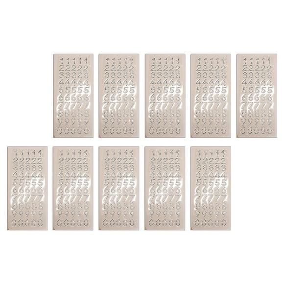 Yuarrent 10 hojas de pegatinas de letras en inglés, calcomanías de números de ventana automática, etiquetas acrílicas decorativas, álbum, Decoración del hogar Números de diamantes de imitación