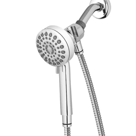 Waterpik DualDock Multi-Height 7-Spray Wall Mount Handheld Shower Head with PowerPulse Massage 1.8 GPM in Chrome