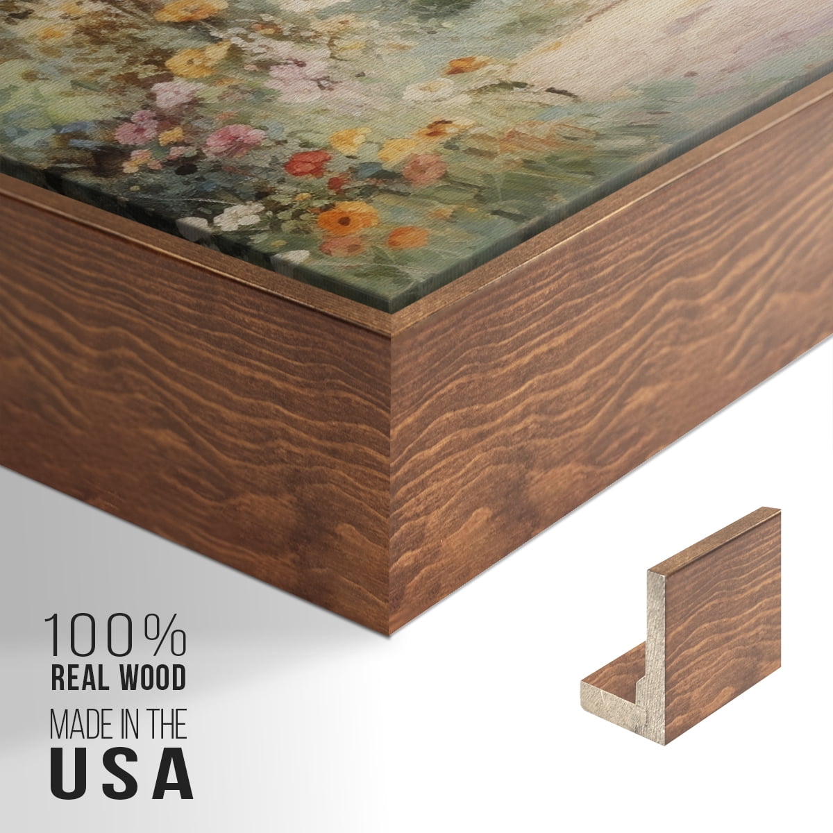Vintage Landscape-CCLVIII By Wexford Home Framed in Walnut Wood Gallery Wrapped Canvas 17 in. x 25 in.