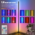 thumbnail image 3 of RGB LED Floor Lamp,Corner Floor Lamp,With Music Sync and Remote Control,1.6 Billion Light Colors, Color Changing Standing Lamp,For Living Rooms,Bedrooms,Gaming Rooms 1PC, 3 of 8