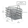 thumbnail image 4 of Mind Reader 4-Tier Paper Tray Organizer, Desktop File Sorter with Handle, Document Storage, Slide-Out Trays, Metal Mesh, Silver, 4 of 8