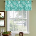 thumbnail image 3 of 2 Pack Valances for Window, Teal Coastal Short Curtains for Kitchen Bedroom Living Room, Nautical Beach Starfish Coral Summer Rod Pocket Small Window Treatment Valance Drapes 60 x 18 Inch, 3 of 8