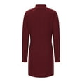 thumbnail image 5 of Bovxnpu Long Sleeve Dress for Women Fall Dresses, Women Long Sleeve Dress Plus Size Dresses High Neck Dropped Shoulder Long Sleeve Mid Calf Length Dress Spring Fall Outfits, 5 of 8