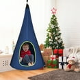 thumbnail image 3 of Gymax 40'' Kids Nest Hammock Swing Chair Hanging Tree Tent w/ 2 Windows Blue, 3 of 6