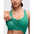 thumbnail image 3 of CRZ YOGA Butterluxe Racerback Wireless Padded Yoga Longline Sports Bra for Women V Neck Crop Tank Tops, 3 of 5