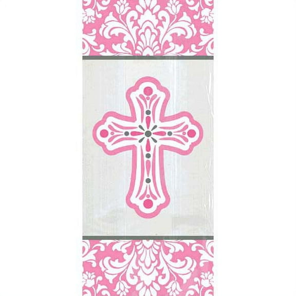 Religious 'Pink Cross' Cello Favor Bags w/ Twist Ties (20ct)