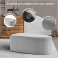 thumbnail image 3 of DREAMSIDEA Large Stuffed Pouf Ottoman, Light Gray Linen Poufs Foot Stool with Foam Chunk Filling, 44 X 32 Floor Poufs Footrest for Living Room, 3 of 5