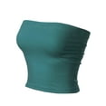 thumbnail image 3 of MixMatchy Women's Solid Casual Summer Side Shirring Scrunched Double Layered Tube Top, 3 of 6