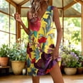 thumbnail image 2 of Summer Dresses for Women Plus Size Sleeveless V-Neck Floral Printed Summer Flowy Casual Swing A-Line Sundress Beach Outfits, 2 of 8