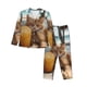 thumbnail image 1 of Balery Relaxing Cat With Orange Juice Conjunto de Pijama con Estampado para Mujer, Conjunto de Dos Piezas con Manga Larga, Ropa de Dormir Suave con Bolsillos, Pijamas Cómodos-Medium, 1 of 7