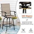 thumbnail image 4 of Sophia & William 5 Piece Outdoor Patio Bar Set Patio Bar Height Swivel Chairs Padded Textilene Chairs and Table Bistro Set for Bckyard, Deck, 4 of 7