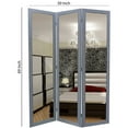 thumbnail image 5 of 3 Panel Wooden Foldable Mirror Encasing Room Divider,Light Gray and Silver- Saltoro Sherpi, 5 of 5