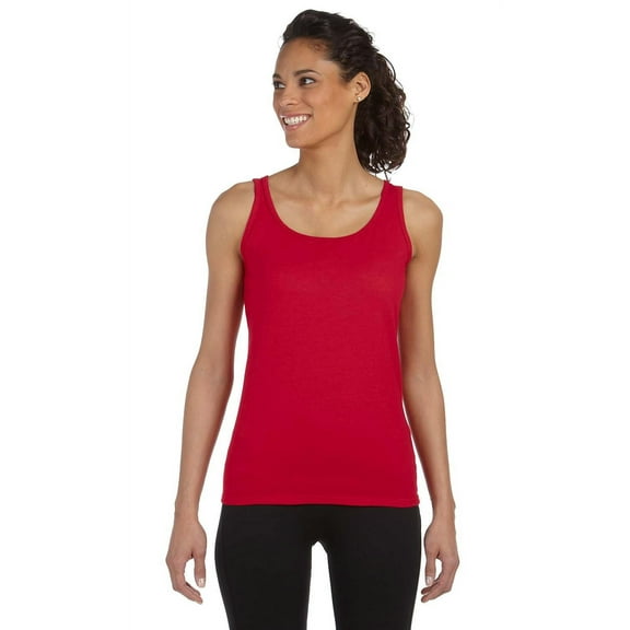 GILDAN G642L LADIES' SOFTSTYLE 4.5 OZ. FITTED TANK, Cherry Red, L