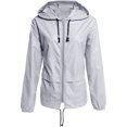thumbnail image 2 of HTOOQ Imperméable Léger pour Femmes avec Capuche Noir Vestes de Pluie Pliables, 2 of 5