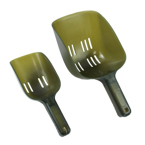 2x con Orificios de Drenaje para Aparejos de Pesca, Cuchara Portátil para Lanzamiento de Señuelos, Profundizada Y Engrosada, Pala para Boilies