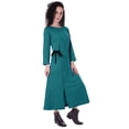thumbnail image 3 of Moomaya Robe Maxi à Manches Longues, Longue, Boutonnée, Unie, Décontractée, Fendue, 3 of 6