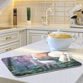 thumbnail image 6 of Wobogo White Deer Forest Kitchen Drying Mat Heat Resistant Drainage with Non-Slip Rubber Backing Hides Stains Super Absorbent Easy to Clean 16×18in, 6 of 8