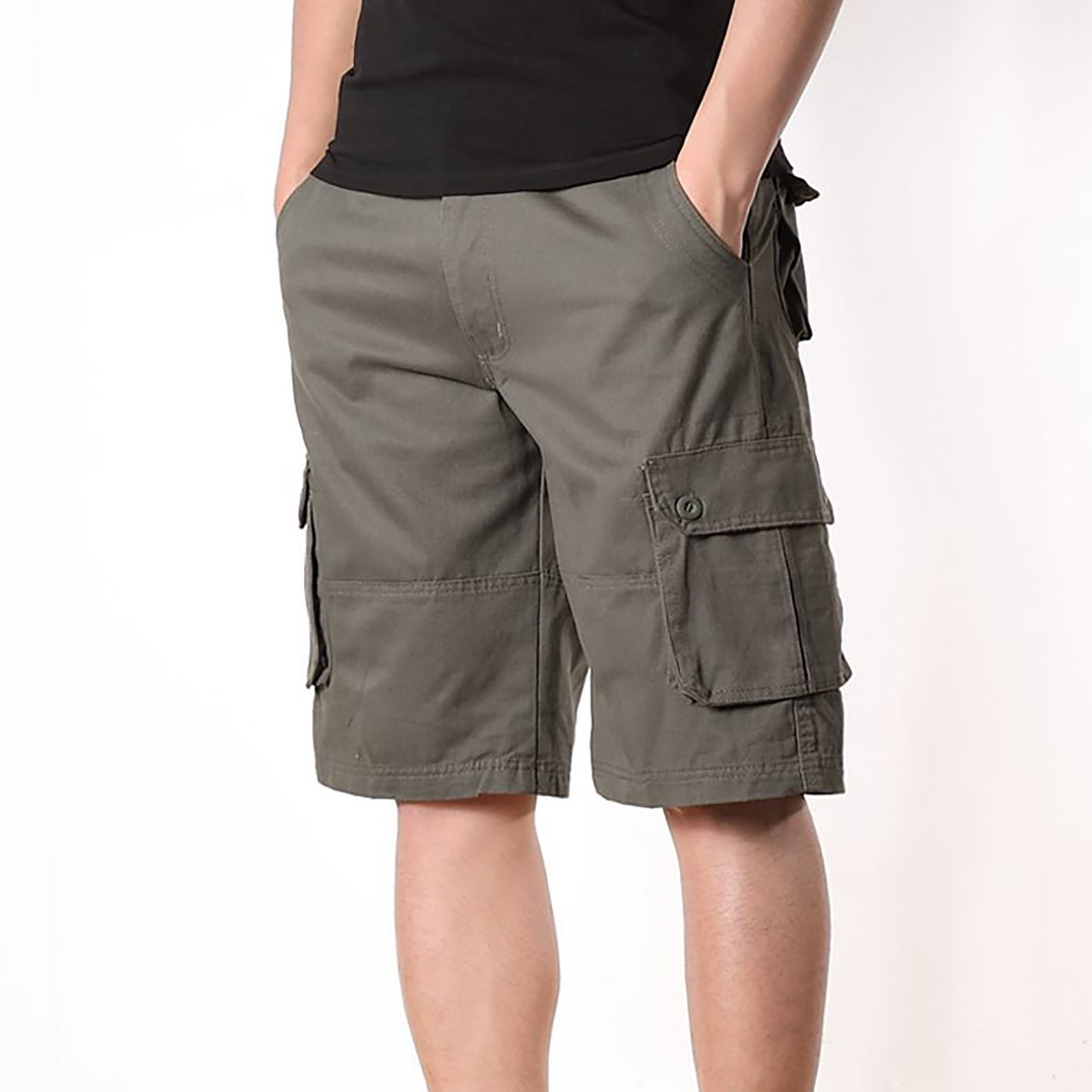 Hvyesh Men's Cargo Shorts Relaxed Fit Multi Pockets Shorts Work Combat ...